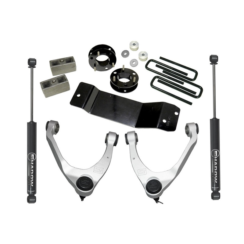 3.5" Upper Ctrl Arm Kit-07-16 GM 1500 4WD w OE Cast Stl Ctrl Arms w SL Rr Shocks 3700