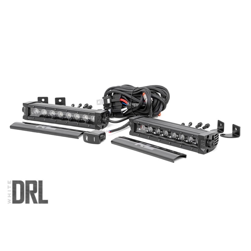 8 Inch Black Series LED Light Bar | Single Row | Cool White DRL | Pair