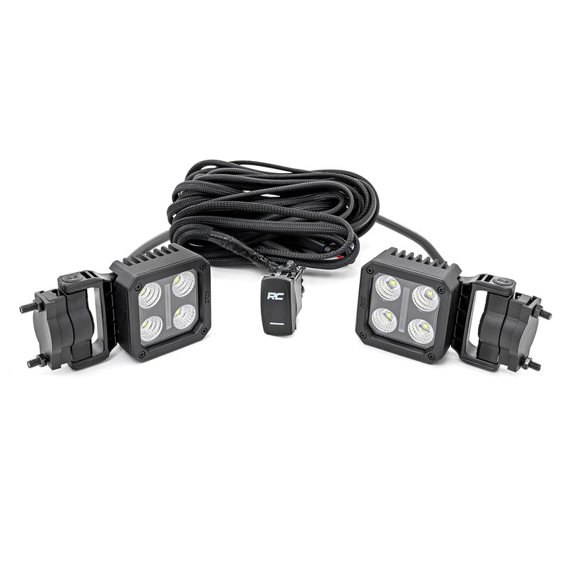 Black Series LED Light Pair | 2 Inch | Flood | Swivel Mount