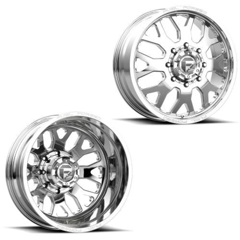 20x8.25 FF19D Fuel Forged Polished 05-UP FORD 19-UP DODGE DUALLY Wheels 8x200 Set of 6 (Fits UP to 12.50 tire)