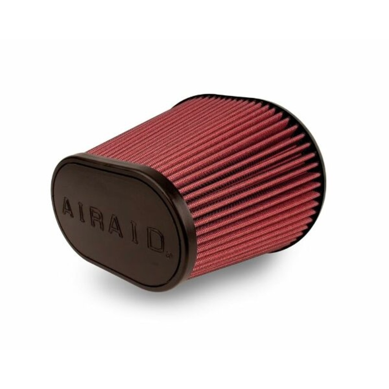Airaid 720-472 Universal Clamp-On Air Filter: Oval Tapered; 6 Inch (152 mm) Flange ID; 9 Inch (229 mm) Height; 10.75 Inch x 7.75 Inch (273 mm x 197 mm) Base; 7.25 Inch x 4.25 Inch (184 mm x108 mm) Top