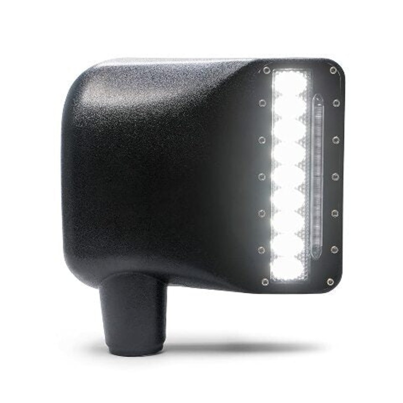 DV8 Offroad | Mirror Cover with Auxiliary Lights Compatible with 07-18 Wrangler JK | Integrated LED Lights and Turn Signal Lights | Replacement Cover | Sold as Pair | BCM27W3W