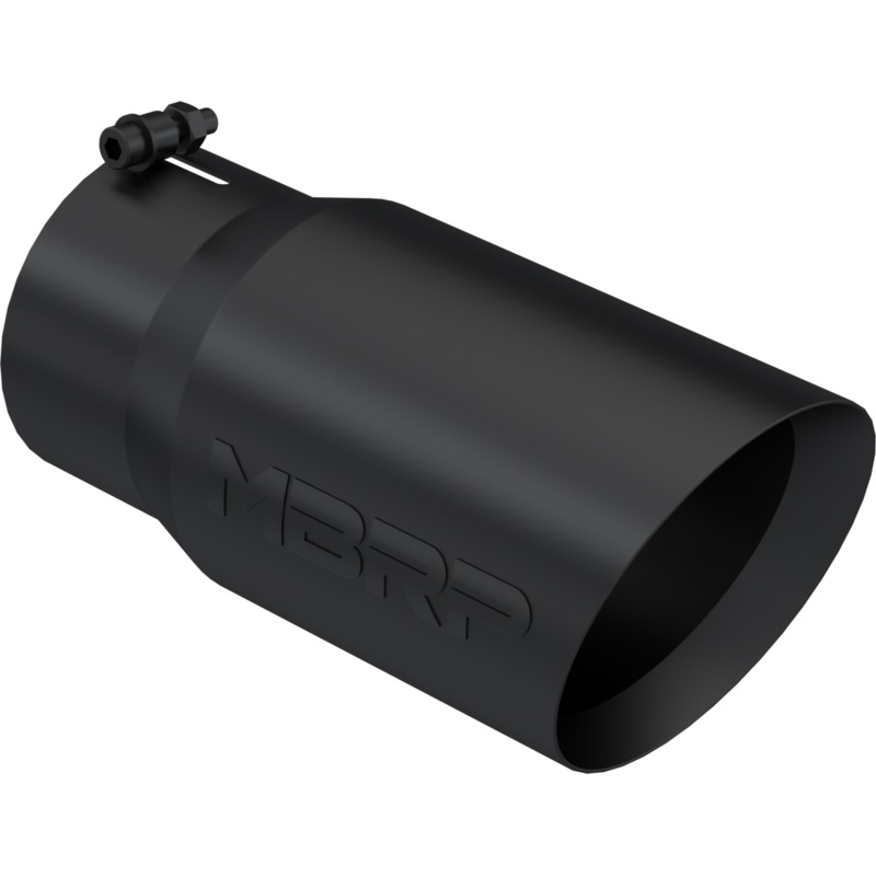 MBRP Tip, 6" O.D. Dual Wall Angled 5" inlet 12" length - Black Coated