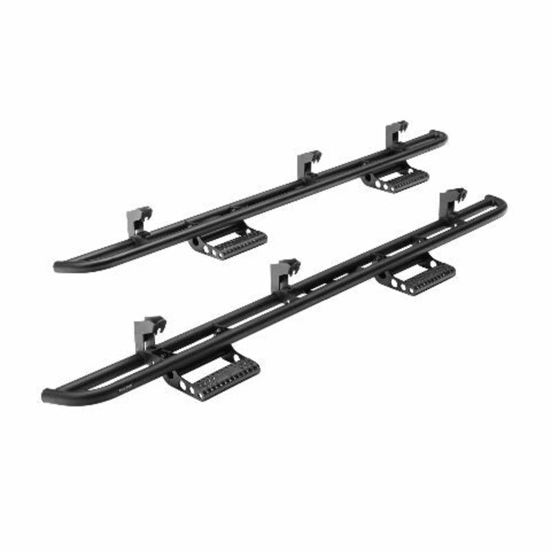 RealTruck RKR Step System Compatible with Nissan Titan | Cab Length, Tubular Steel, Textured Black | N164RKRCCS4 | Compatible with Nissan Titan/Titan XD Crew Cab, SRW Gas/Diesel. 2016-2024