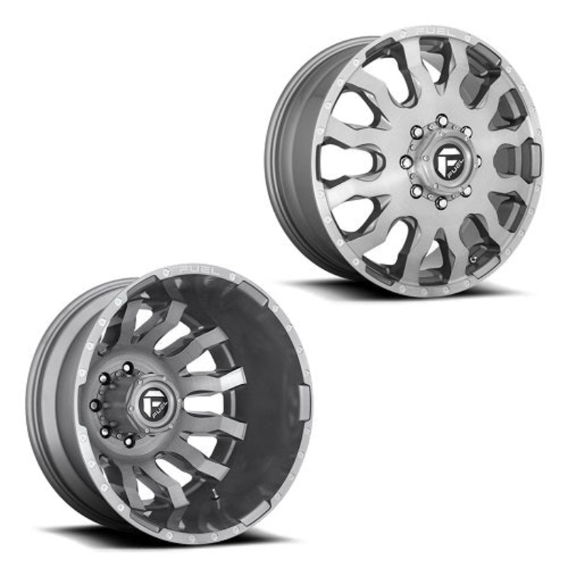 20x8.25 D693 Fuel Blitz Platinum PRE-19 DODGE DUALLY Wheels 8x6.5 Set of 6 (Fits UP to 12.50 tire)