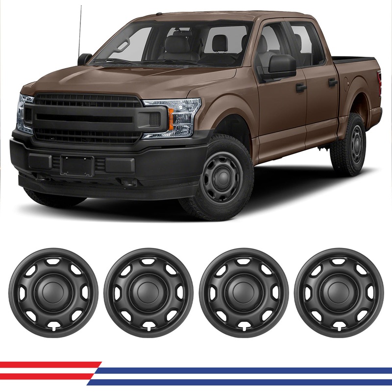 WINJET 17' Hubcaps Wheel Rims Cover for 2010-2025 Ford F-150 XL model - Matte Black