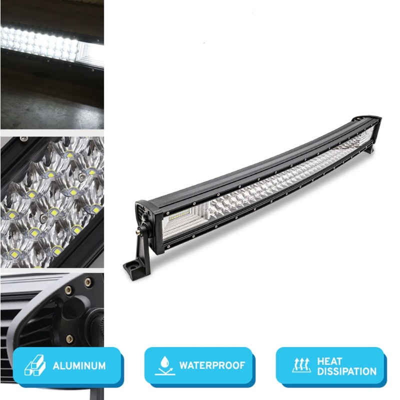 SYNETICUSA 32" Triple Row 6000K Curved LED Light Bar - Universal
