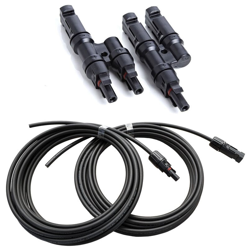 LENSUN x2 5m 16ft Solar Cables + One Pair 1F2M&1M2F Connectors