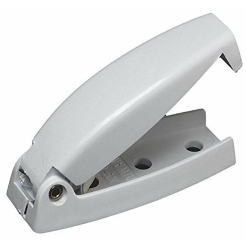 RV Designer E211, Plastic Rounded Baggage Door Catch, White, 2 Per Pack, Compartment Hardware