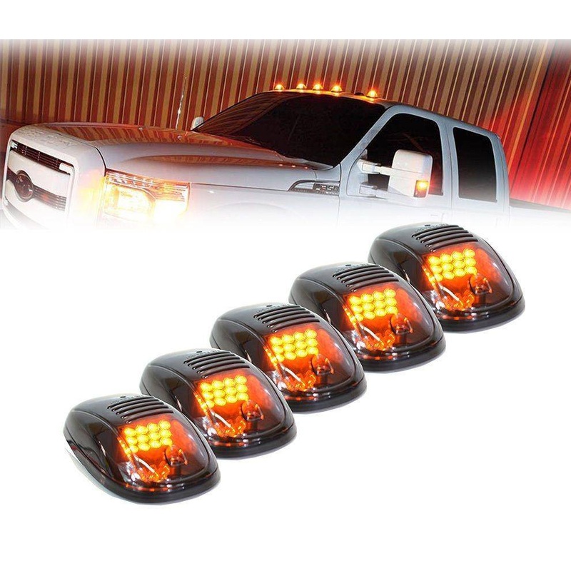 TRUCK2GO Smoked Lens LED Cab Roof Top Marker Running Lights (Amber LED)