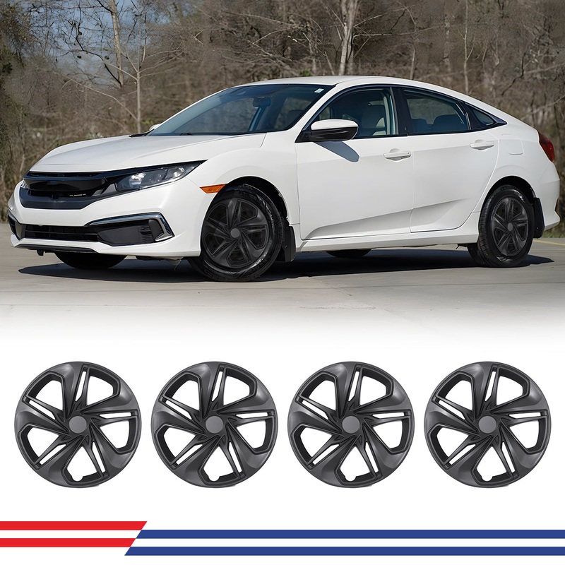 WINJET 16' Hubcaps Wheel Rims Cover for 2016-2025 Honda Civic SEDAN - Matte Black