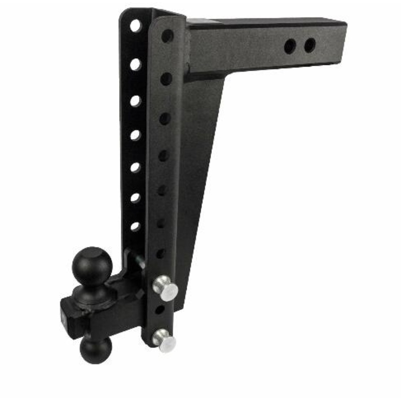 BulletProof Hitches - 2.5" Adjustable Heavy Duty Trailer Hitch (22,000 lb. Rating) - 14" Drop/Rise Trailer Hitch with 2" & 2-5/16" Dual Ball - Powder Coat, Solid Steel, Corrosion-Resistant