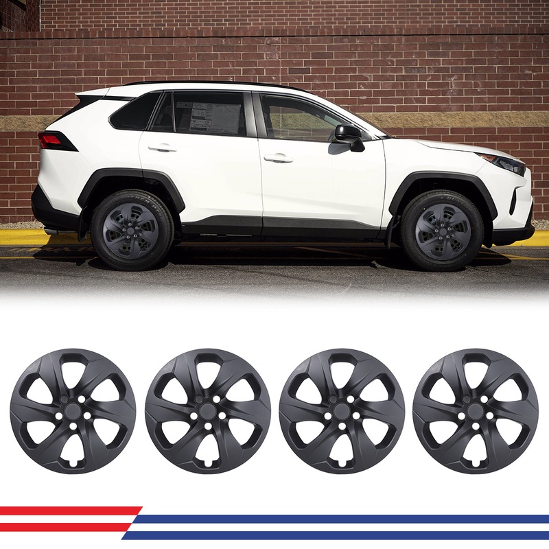 WINJET 17' Hubcaps Wheel Rims Cover for 2019-2025 TOYOTA RAV4 - Matte Black
