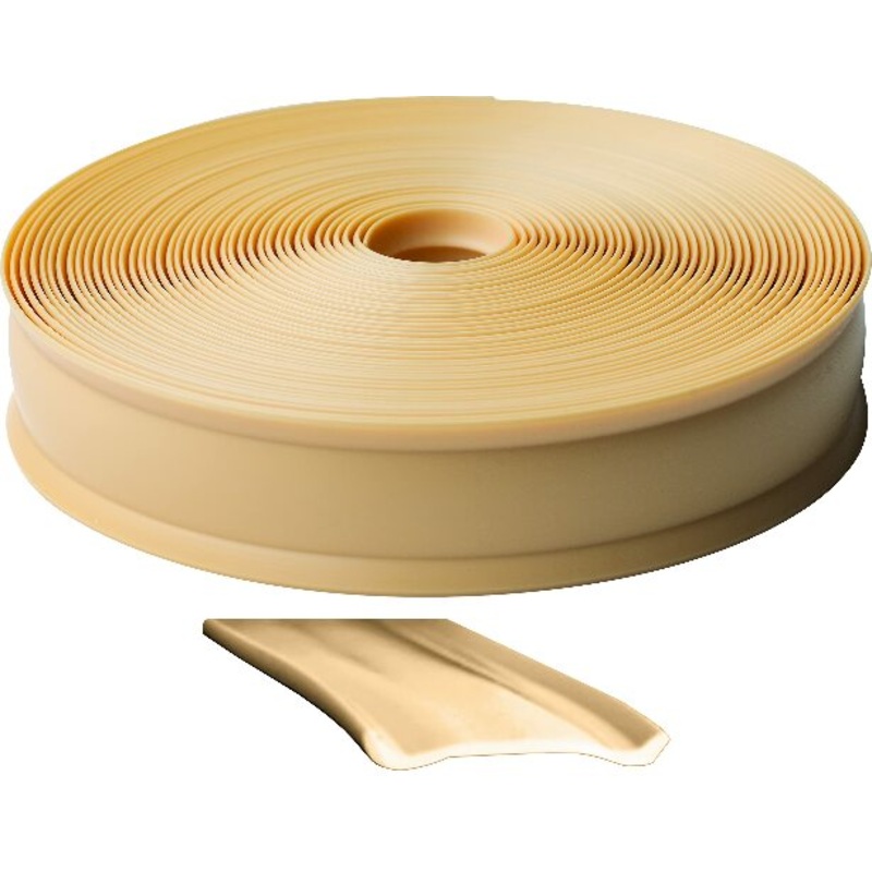 RV Designer 1 Inch Wide Vinyl Trim Insert Compatible with RVs -Flexible Molding, Exterior Use, and Roof Edge Molding - Ideal Compatible with Travel Trailers and Campers, Heavy Duty, 25 Foot Roll, Beige