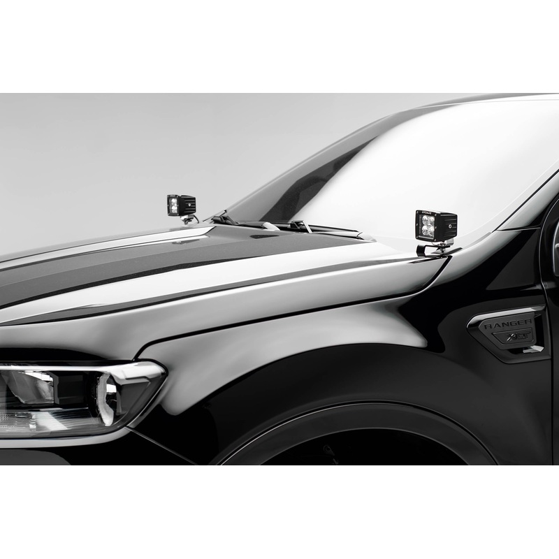 ZROADZ Z365821 Black Mild Steel Hood Hinge LED Bracket Fits 2019-2023 Ford Ranger