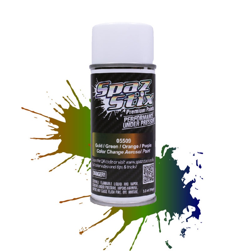 Spaz Stix Color Changing Paint Gold/Green/Orange/Purple Aerosol 3.5OZ