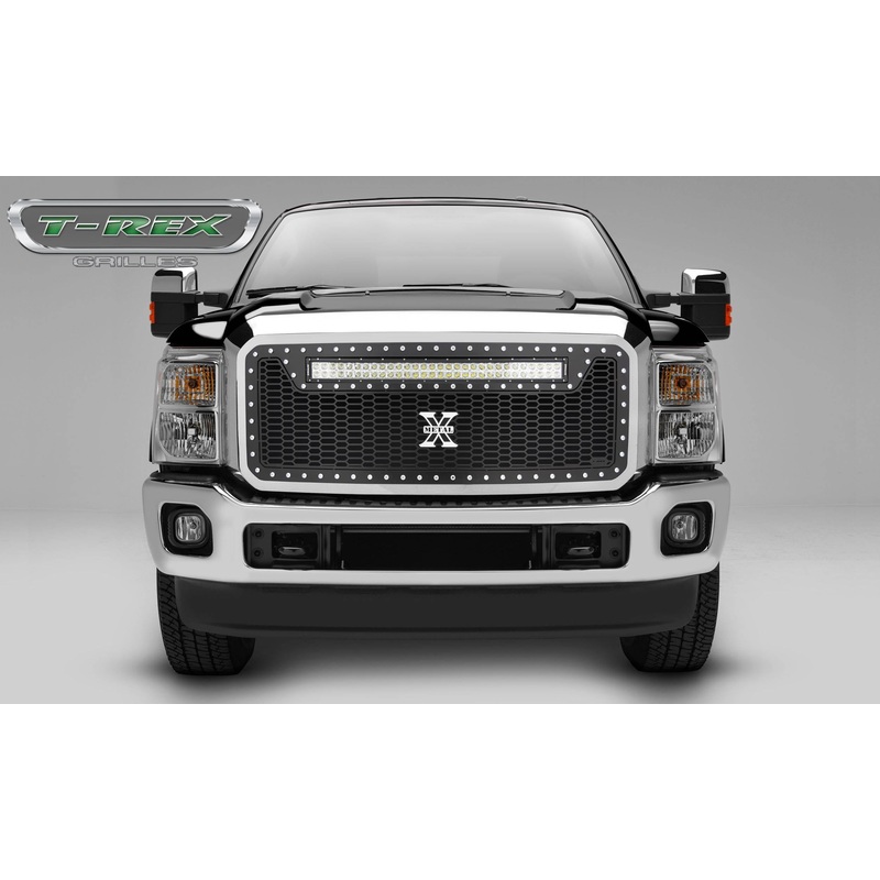 T-REX Grilles 7315461 Black Mild Steel Laser Cut Pattern Grille Fits 2011-2016 Ford F-250 F-350 F-450 F-550