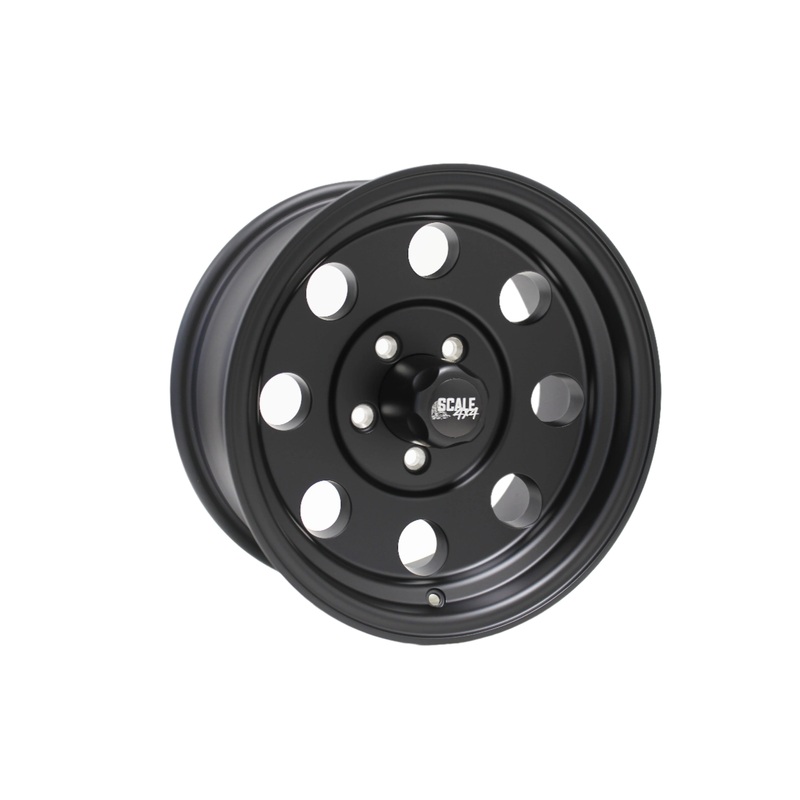 SCALE4X4 Sahara Matte Black 15" Wheels - 15x8 / -19 / 5x114.3