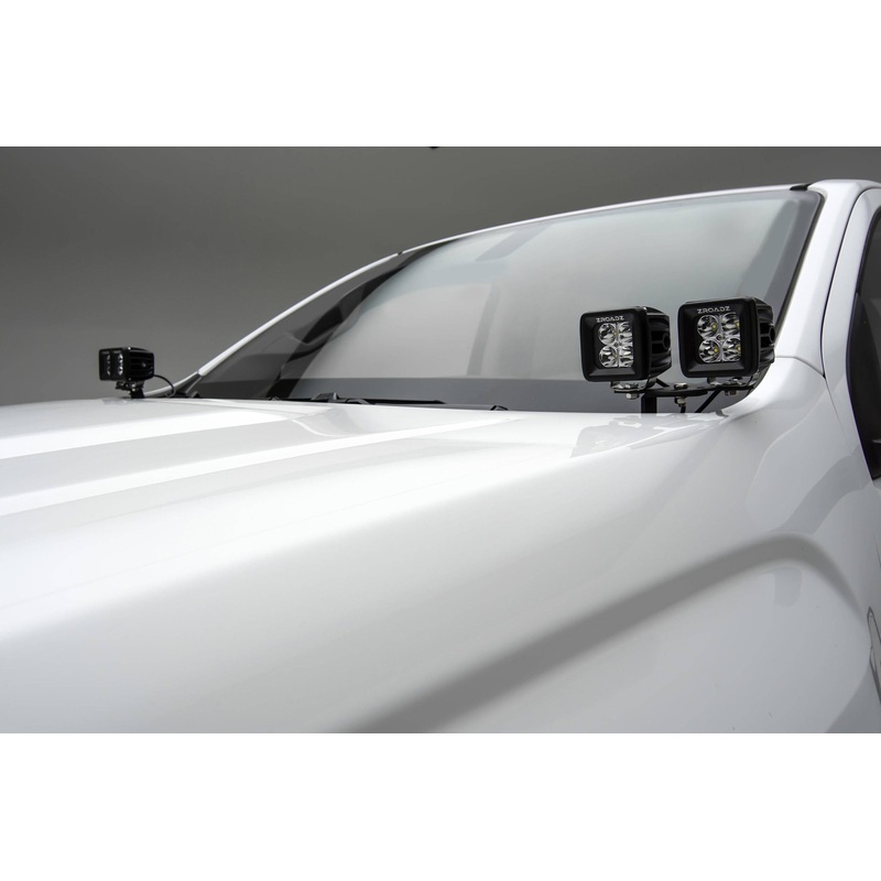 ZROADZ Z362671-KIT4 Black Mild Steel Hood Hinge LED Kit Fits 2015-2020 Chevrolet Colorado