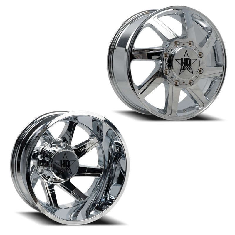 20x8.25 Luxxx LHD14 Chrome PRE-11 GM PRE-19 DODGE DUALLY Wheels 8x6.5 Set of 6 (Fits up to 12.50 Tire)