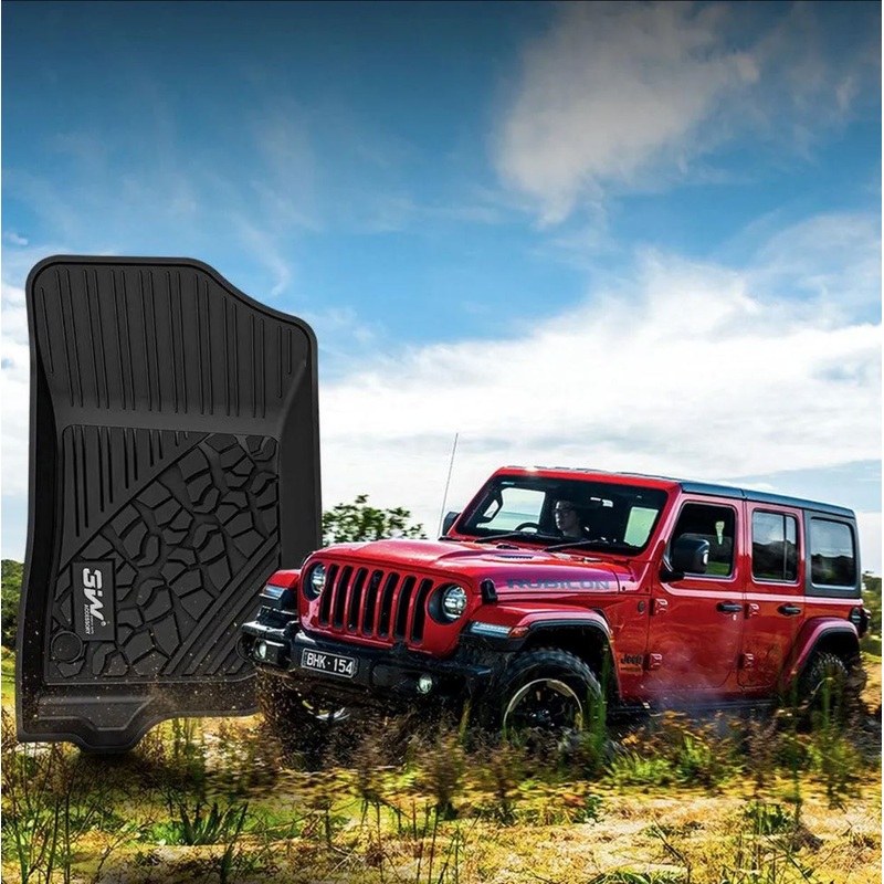 3WLINERS 2018-2024 JEEP Wrangler JLU TPE Material & All-Weather Protection Custom Floor Mats + Trunk Mat
