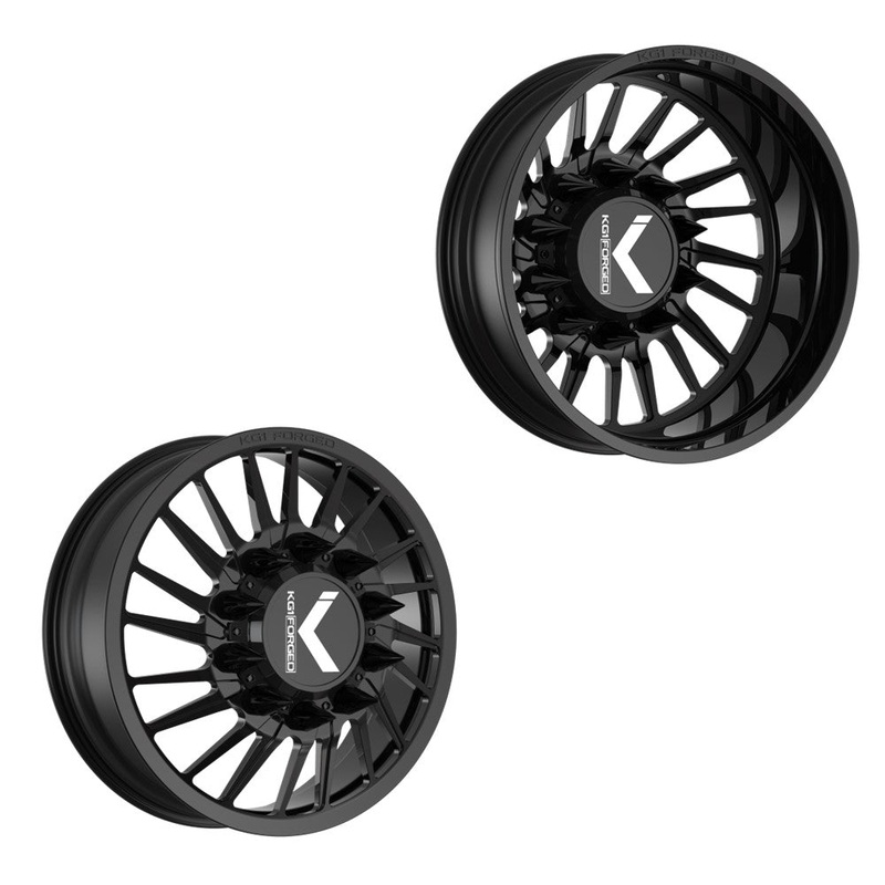 22x8.25 KG1 Forged KD038 Javelin-D Gloss Black PRE-11 GM PRE-19 DODGE DIRECTIONAL DUALLY Wheels 8x6.5 Set of 6 (Lug Nuts/Adapters Included) Fits UP to 13.50 tire