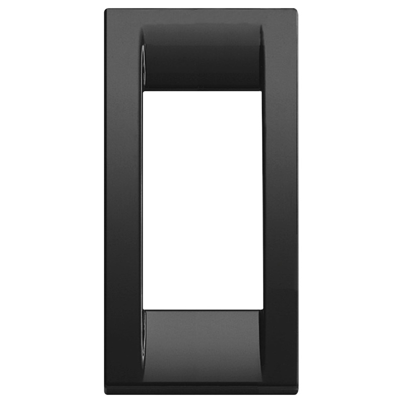 Vimar Switch Panel Cover Plate 1-Module Black Technopolymer Square 16786.16