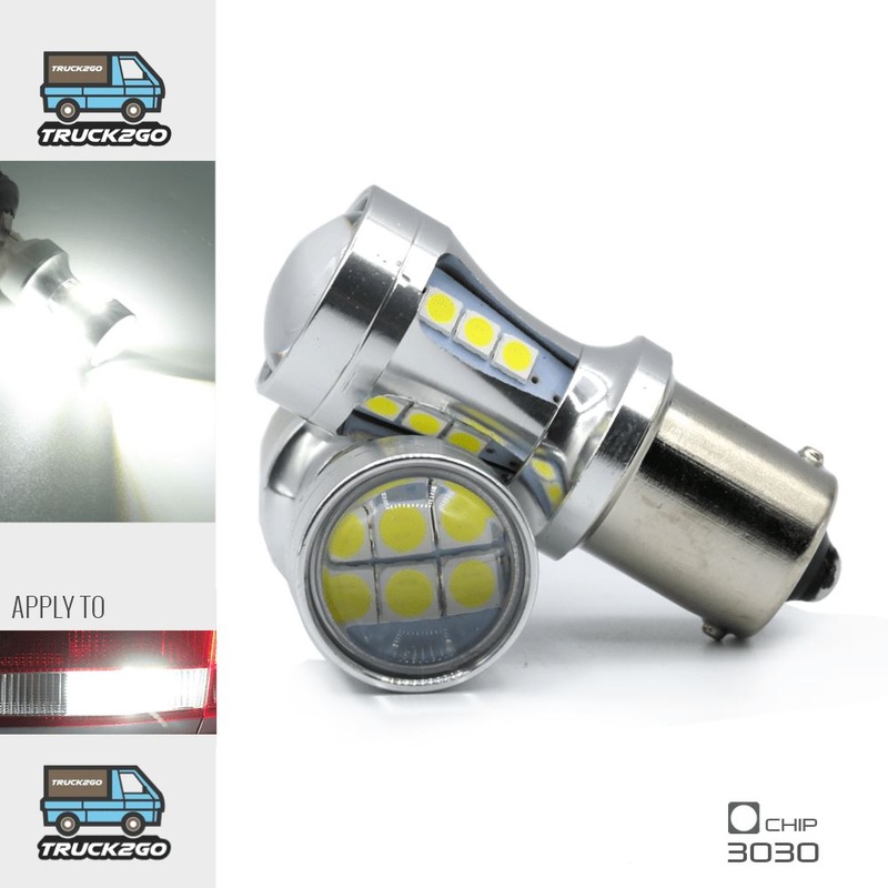 SYNETICUSA 1156 Turn Signal, Brake, Daytime Running DRL LED Projector Light Bulbs - White