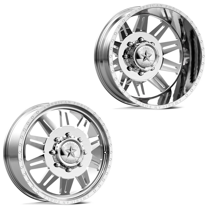 20x8.25 American Force DB04 Clutch Polished 99-04 FORD DUALLY Wheels 8x170 Set of 6 (Fits UP to 12.50 tire)