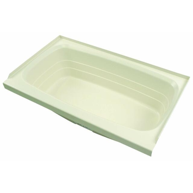 Lippert Replacement 24" x 40" Parchment Bathtub with Center Drain, Scratch-Resistant ABS Acrylic Compatible with RVs, Travel Trailers, 5th Wheels, Motorhomes - P2440CDSPK