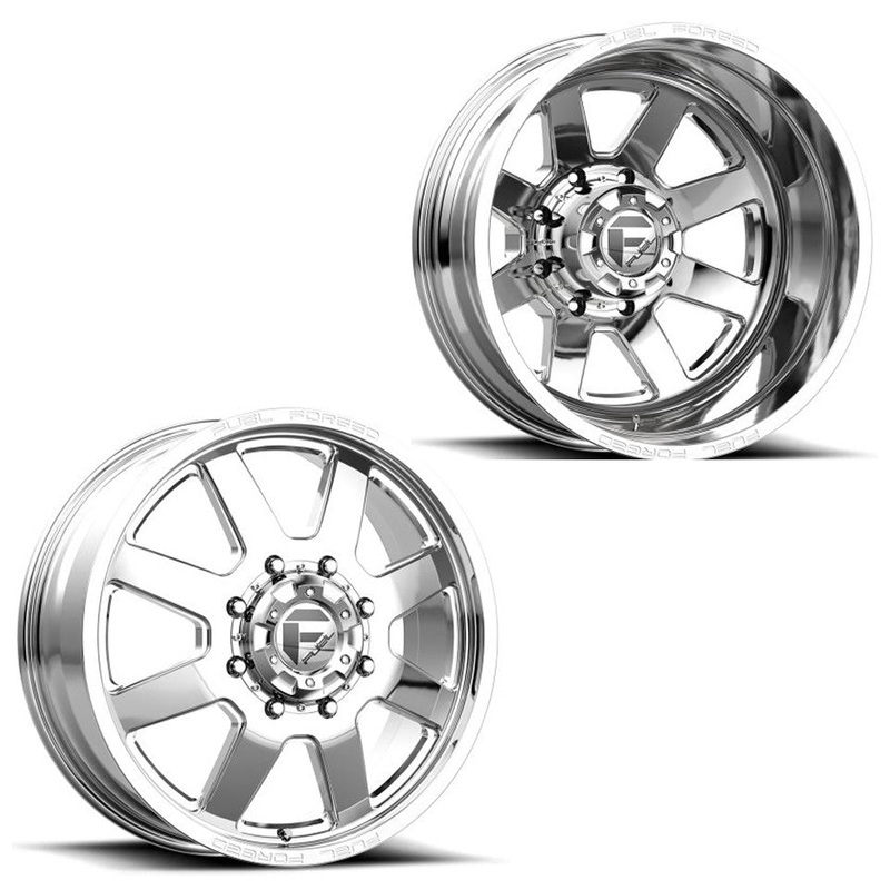 20x8.25 Fuel Forged FF09D Polished 05-UP FORD 19-UP DODGE DUALLY Wheels 8x200 Set of 6 (Fits UP to 12.50 tire)
