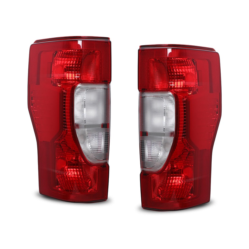 For 2020-2022 Ford F-250/F-350 Super Duty Halogen Type Tail Light - Chrome/ Red