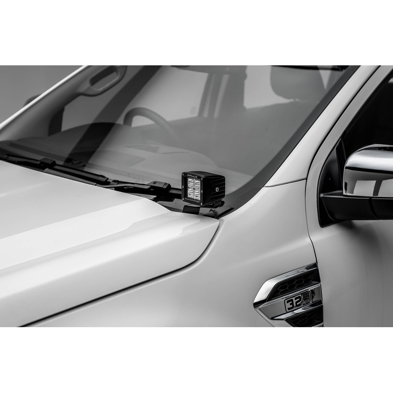 ZROADZ Z365761 Black Mild Steel Hood Hinge LED Bracket Fits 2015-2018 Ford Ranger T6