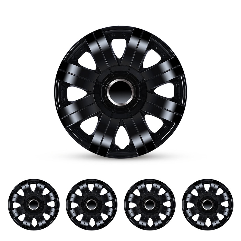 WINJET 16 inch Hubcaps Wheel Covers 5056 - Black Lacquer