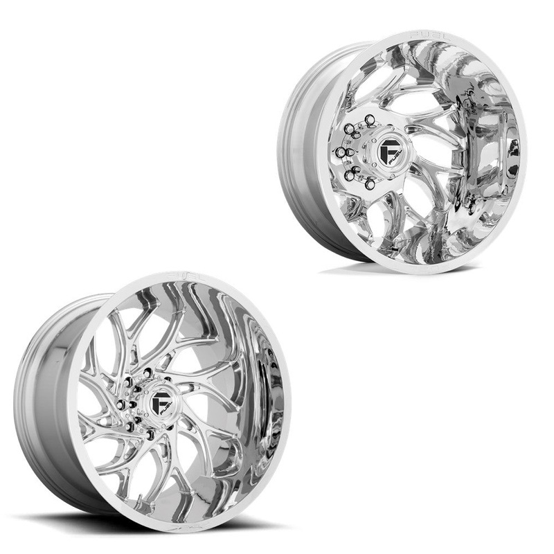 22x10 Fuel D740 Runner Chrome 19-UP DODGE DUALLY SUPER SINGLE Wheels 8 Lug Set of 6 (Fits UP to 12.50 tire)