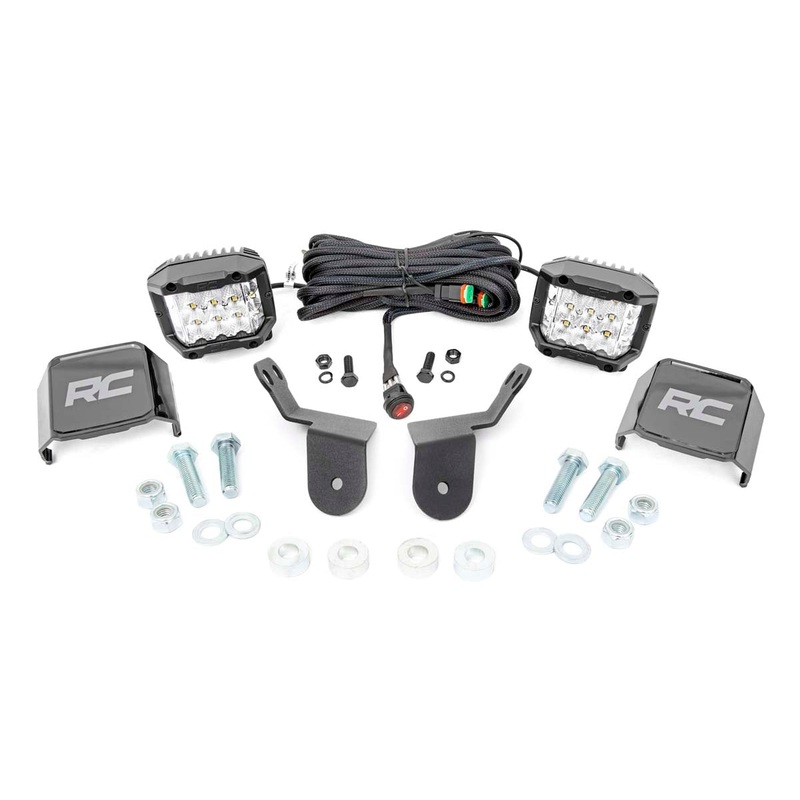 LED Light Kit | Cage Mount | 2" Chrome Pair | Wide Angle | Honda Pioneer 1000