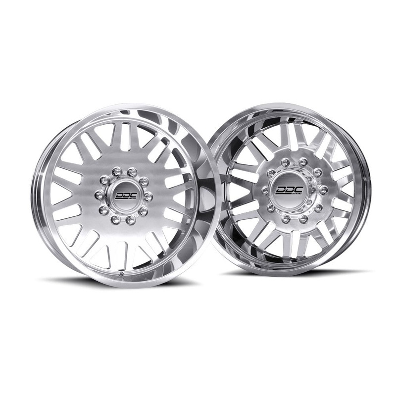 22x11 DDC Aftermath Polished FORD F-450/F-550 DODGE 4500/5500 DUALLY SUPER SINGLE Wheels 10x225 Set of 6 (Lug Nuts Included) Fits UP to 12.50 tire