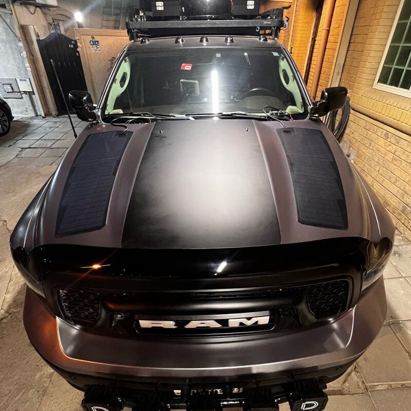 LENSUN 2009-2018 Dodge Ram 1500 70W Hood Flexible Solar Panel