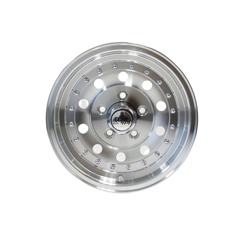 SCALE4X4 Bandit II Machined Clear Coat 15" Wheels - 15x8.0 / -19 / 5x139.7