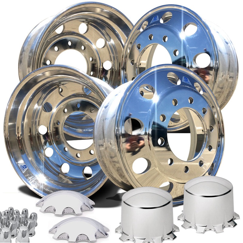 Alcoa 22.5 Mirror Polished Aluminum Wheel Kit