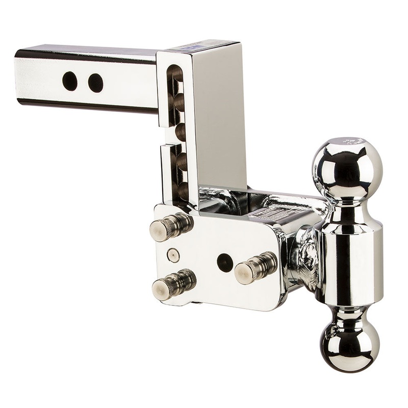 B&W Tow And Stow Dual Ball 2" Adj Ball Mount 5" Drop/5-1/2" Rise, Chrome TS10037C