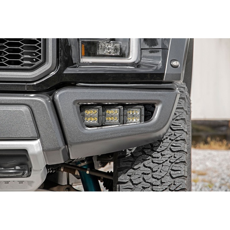 LED Light Kit | Fog Mount | Triple 2" Black Pair | Ford Raptor 4WD (17-20)