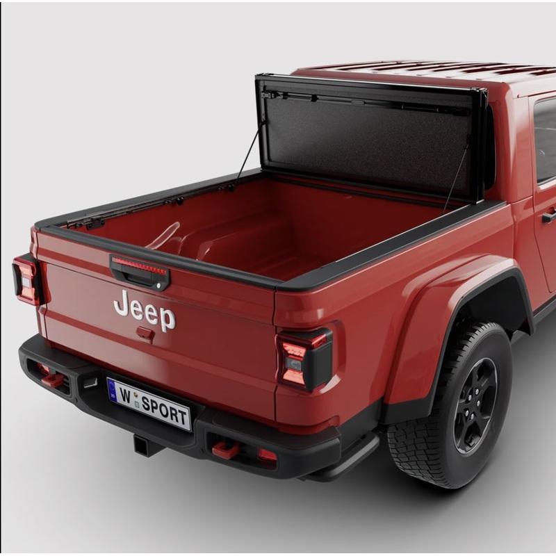 Tonneau Covers I WORKSPORT 2020-2025 JEEP Gladiator AL4 Flip-Up Aluminum Trifold Hard Tonneau Cover