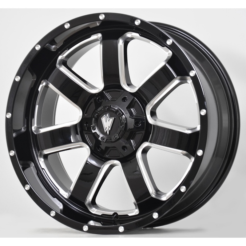 Ram HD 2500 Waldoch Rebel Glossy Black And Milled Side Spoke 8X165.1, 200908165.1BM