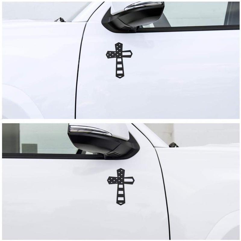 Tactilian God and Country American Flag Cross Magnet