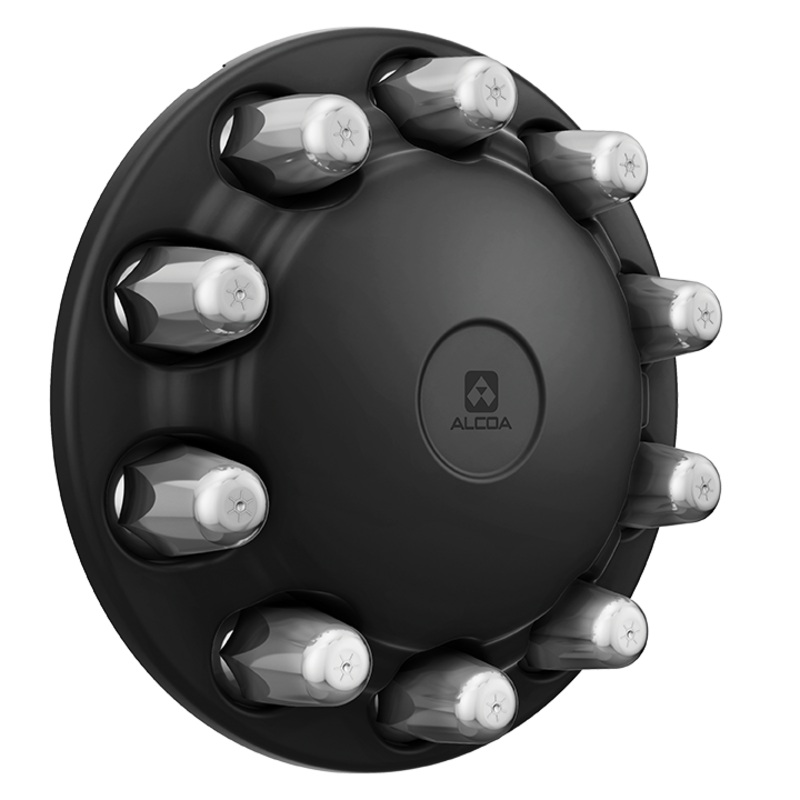 Aero Front Black Interlocking Hub Cover Kit with Chrome Lug Covers