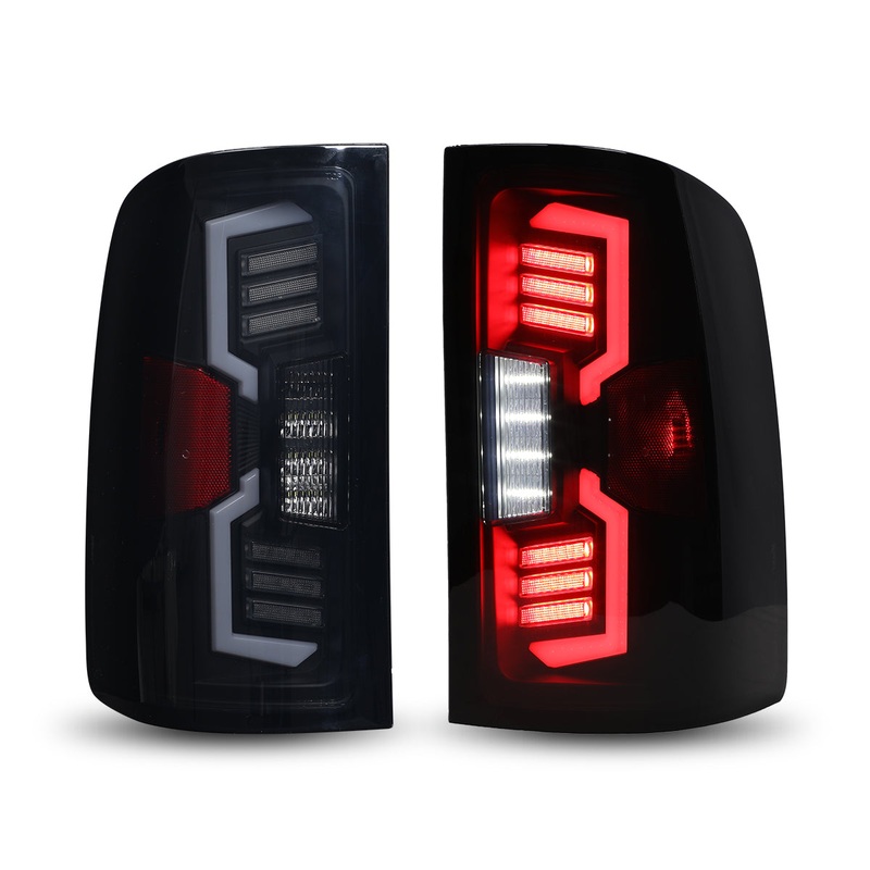 For 2007-2014 GMC Sierra 1500 2500 3500 LED Sequential Tail light -Black/Smoke