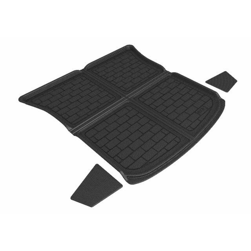 3D MAXpider Custom Compatible with Cross Fold Kagu Cargo Liner (Black) Compatible with Tesla Model Y 5-Seat  - Rear Upper Cargo Liner (3Pcs) 2021-2025