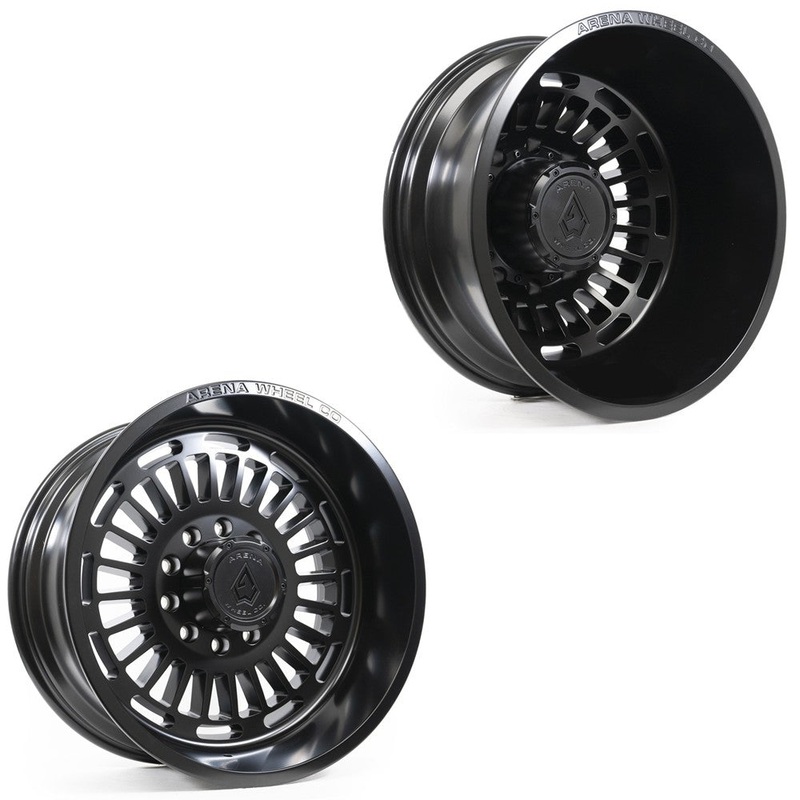 20x10 Arena A115 Tactic Satin Black 05-UP FORD DUALLY SUPER SINGLE Wheels 8 Lug Set of 6 (Fits up to 12.50 tire)