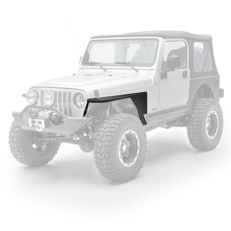 Smittybilt 76872 XRC Textured Black 1.5" Tube Front Fender with No Flare, Pair